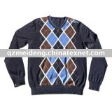 12 GG intarsia pullover sweater