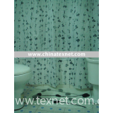 Bath rug & shower curtain set