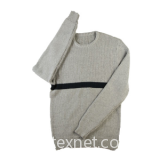 2015 Fall Roune-Neck Pullover Wool Vertical Rib Colorblock Sweater