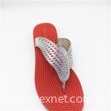 Red Sole Plastic Lady Flip Flops New Stylish Design Lady Shoe