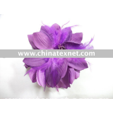 handmade dark reddish purple feather flower