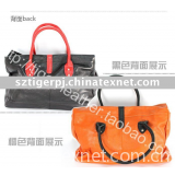 reddish orange black genuine leather fashion handbag lady tote bag
