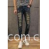 Knee Holes Fancy Ripped Mens Tapered Jeans Innovative Drop Crotch Design