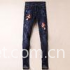 Printed Flowers Men's Loose Straight Jeans , Extra Long Coloured Skinny Jeans