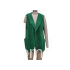 Stylish Green Ladies Tank Tops Hooded Open Front Sleeveless Cardigan Vest