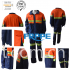Fire Rated Fr Cotton Coveralls Two Tone Cotton Denim Orange Navy Blue