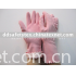 Pink scalloped cuff latex household gloves