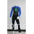 Blue / Black Mens and Women Full Body Wetsuits for Surfing With Mesh Skin trim on chest