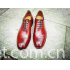 SKP27- Bespoke Handmade Pure Genuine Calf Leather Color Red Shoe