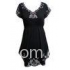 Black Embroidery dress Casual Ladies Clothing V Neck Short Dresses