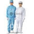 Blue / White ESD Anti Static Jacket Customized Stand Collar Clean Room Suit