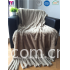 Two Layer Faux Fur Polyester Fleece Blanket With Tassels 