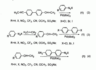 重氮化-heck反应合成二苯乙烯联苯类荧光增白剂