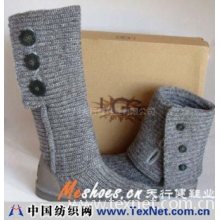 广州天行健鞋业有限公司 -毛线靴-木雕扣子羊毛编织靴--现货供应