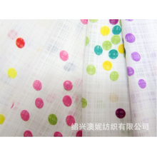 绍兴澳妮纺织有限公司-飘柔麻印花时装面料