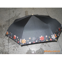 上虞市宏祥伞业有限公司-浮水印花雨伞，纤维骨，铁中棒，尼龙布料，橡胶漆伞头