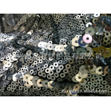 绍兴县纳鑫纺织品有限公司-供应涤纶网眼布珠片串亮片绣面料 （TNX-QY0505)