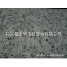绍兴县宏帆化纤烫金有限公司-棉布凌乱四方格烫金
