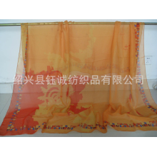 绍兴县钰诚纺织品有限公司-厂家长期供应高档时尚雪纺印花沙滩巾，价格便宜，质量保证！