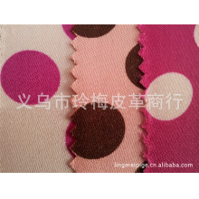 义乌市玲梅皮革商行-厂家直销 色丁印花发泡  大量花型供选择