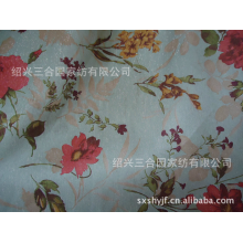 绍兴三合园家纺有限公司-100%涤布花朵喜庆系列窗帘被罩台布桌布等装饰性印花