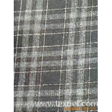 绍兴县杭博纺织品有限公司-50毛 50涤纶的格子粗纺毛呢类面料