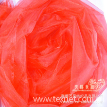 嘉善万昌纺织品有限公司-婚庆用品闪亮雪纱(大红)水晶纱 婚车纱 装饰纱 椅背纱 楼梯纱