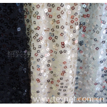 绍兴县品姿纺织品有限公司-供应加工各类晶片绣，色丁布晶片绣,针织布晶片绣，网布晶片绣等