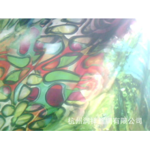 杭州润祥丝绸有限公司-素绉缎喷绘印花