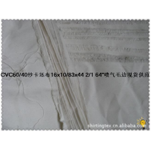 常州衫布纺纺织品有限公司-现货供应CVC纱卡坯布CVC60/40 16X10/83X44 64" 2/1涤棉T/C斜纹