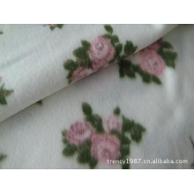 绍兴圣泉针纺织品有限公司-花儿朵朵，素雅摇粒绒布圆网渗透印花