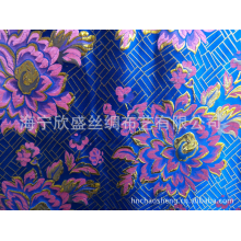 海宁欣盛丝绸布艺有限公司-供应加工金银丝织锦缎色织提花面料/布料/提花布-110