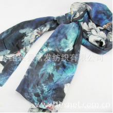 绍兴县常发纺织有限公司-厂家供应秋冬真丝围巾 百搭长 雪纺丝巾 披肩 女工真丝围巾 丝巾