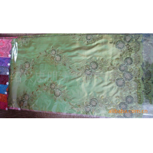 绍兴忠朋纺织品有限公司-全涤锦涤纺盘带绣花布 绣花面料 服饰 家纺