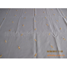 绍兴县永升化纤有限公司-特丽纶叶与花结合绣花窗帘面料