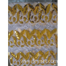 绍兴县富伟纺织品有限公司-玻璃纱金片绣花