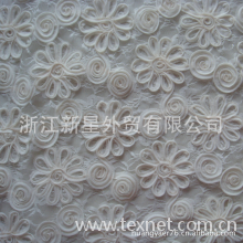 浙江新星外贸有限公司-绣花面料绣花布蕾丝底盘带绣玫瑰花