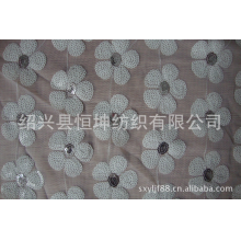 绍兴县恒坤纺织有限公司-厂家专业生产加工亮片绣花，雪纺绣花，丝带花边，多色珠片绣花