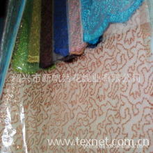 绍兴市新帆绣花线业有限公司-供应 电脑绣花布 金片亮片绣花面料