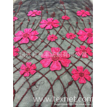 绍兴县慕丰纺织有限公司-批发供应绣花面料 激光 割花绣 女装面料