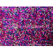 绍兴县宝元纺织品有限公司-供应网布3mm+5mm七彩亮片绣加工