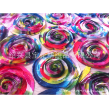 绍兴县宝元纺织品有限公司-供立女装水印花雪纺盘花绣
