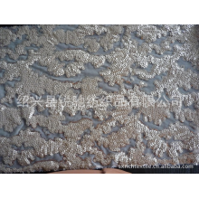 绍兴县锐驰纺织品有限公司-供应新产品时尚PU皮革珠片绣花布/时尚PU皮革亮片绣花布