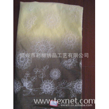 绍兴市彩丽绣品工艺有限公司-染色全棉巴厘纱链条绣花