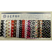 东莞市虎门金东升布料行-仿真丝印花高弹仿真丝印圆点色丁印彩色圆点超柔弹力色丁印花面料