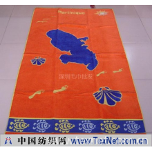 深圳毛巾批发 -库存全棉割绒色织沙滩巾