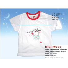 童装批发网-80623-1“MINIHOUSE-迷你屋”撞色圆领T袖 