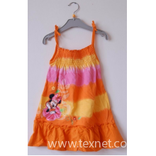 江阴市瑰宝针织服装厂-桔色吊带裙