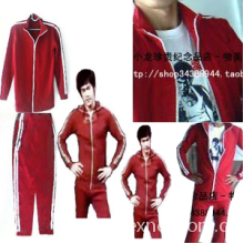 李小龙珍贵纪念品中心-bruce lee red jumpsuit red sports-wear