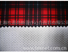 全滌格子印花四面彈+TPU+全滌白色蝴蝶網(wǎng)布 點(diǎn)擊查看大圖